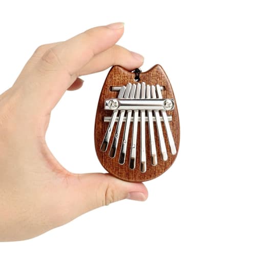 JOEBO Mini Kalimba Thumb Piano, 8-Key Portable Piano Pendant, Made of Premium Wood, Finger Piano, Finger Percussion Instrument, Finger Music Box, Begi