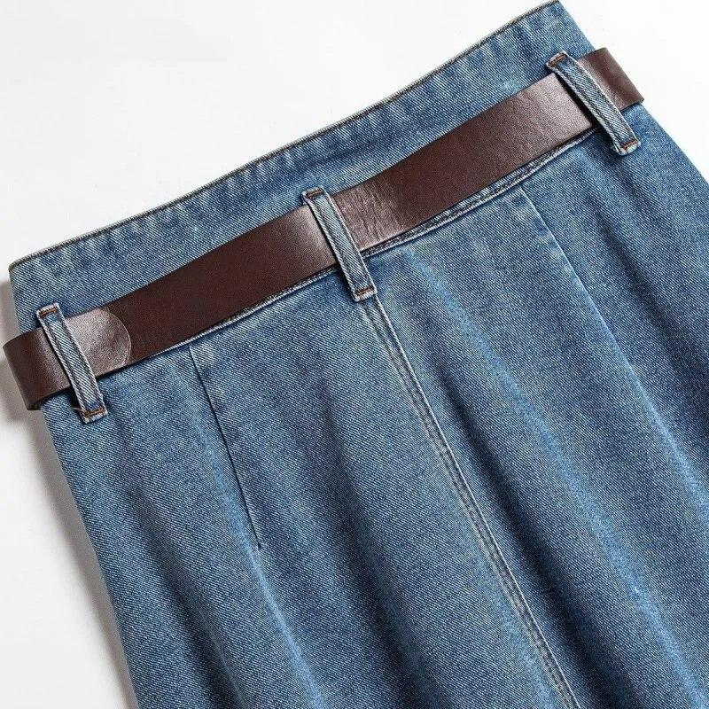 Kjol av vår-sommartyp Dammode Jeanskjol PLUS SIZE