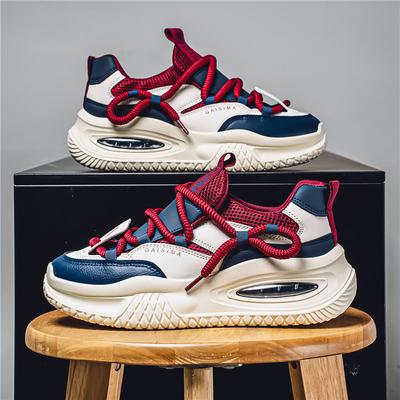 Men's Shoes Spring and Autumn New Men's Platform Dad Shoes Large Size Casual Sports Shoes Contrasting Color Teen Shoes Men