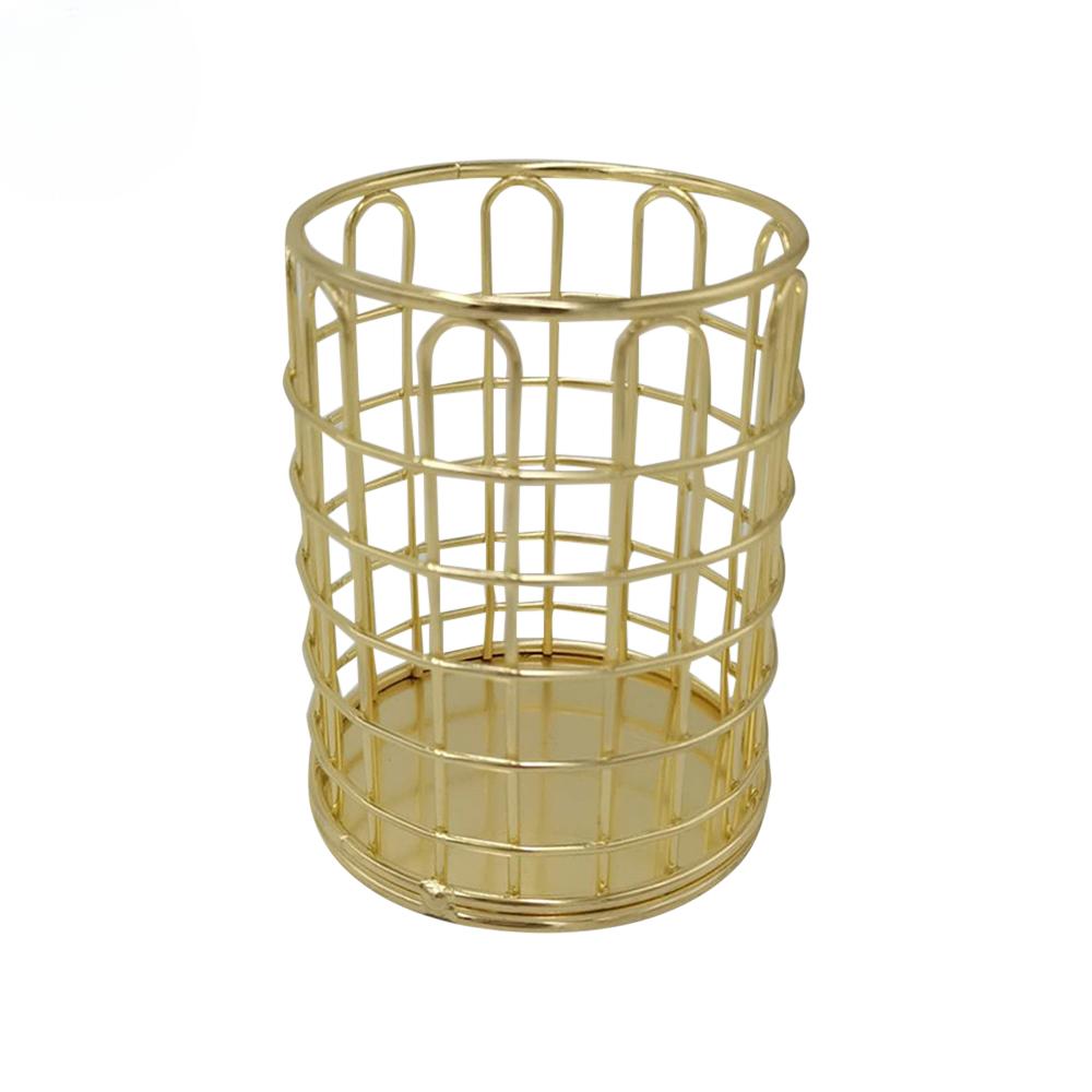 Cosmetics Makeup Brushes Storage Box Cylindrical Case Storage Lipstick Brush Pen Holder Organizer Wrought Iron Pen Storage