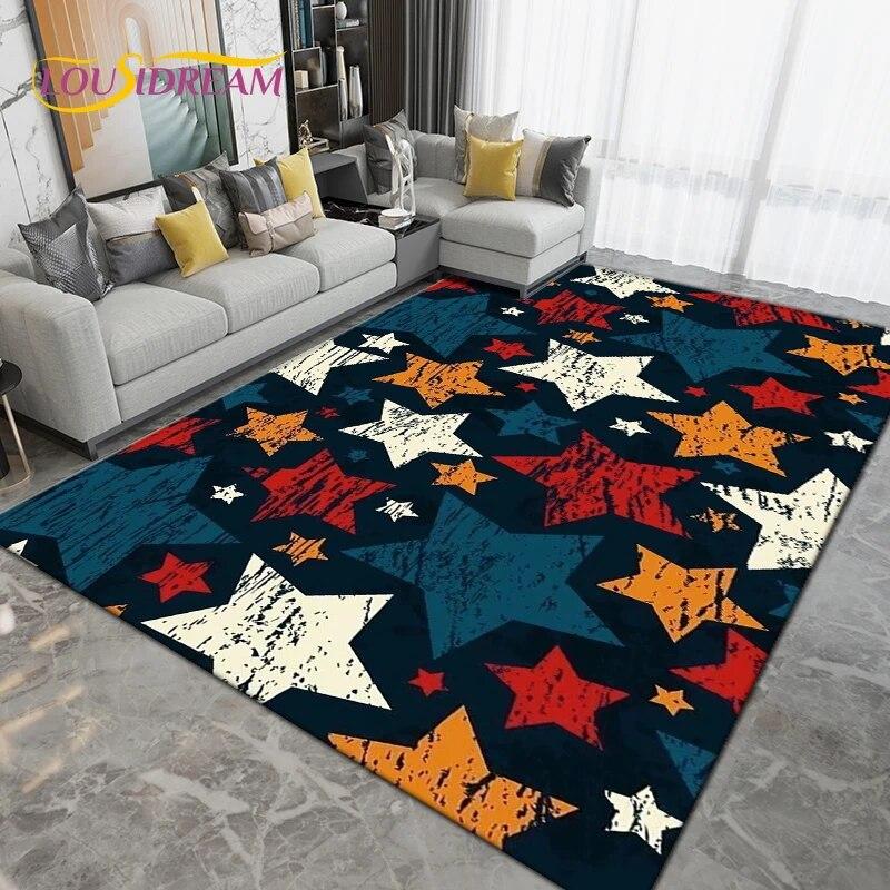 Pentagon Five-pointed Star Area Rug,Carpet Rug for Living Room Bedroom Sofa,Kitchen Bathroom Doormat Non-slip Floor Mat Gifts
