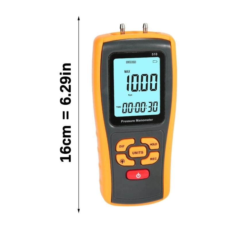 Easy Carry  Digital Differential Pressure Sensors Professional Air Pressure Meter Suitable for HVAC Systems & Industrial