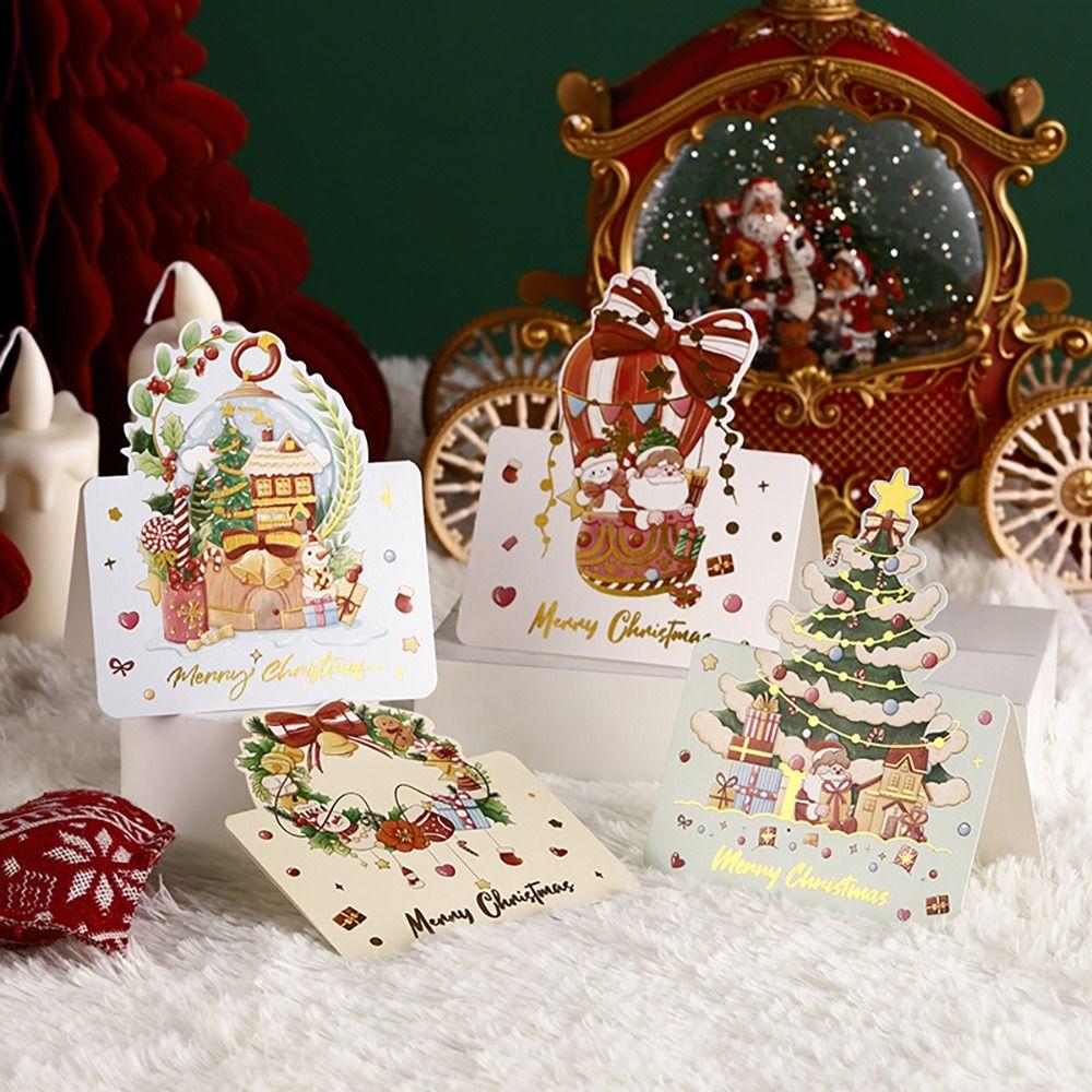 10Pcs/Pack Birthday New Year Christmas Greeting Card Xmas Decoration Greeting Envelope