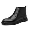 High Quality Soft Leather Ankle Boots Comfy Men Bullock Flat Designer Oxford Dress Shoes Men Casual Leather Boots Big Size 37-48