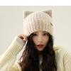 Cat Ear Wool Hat Women's Autumn Winter Warm Knitted Hat Thick Hat