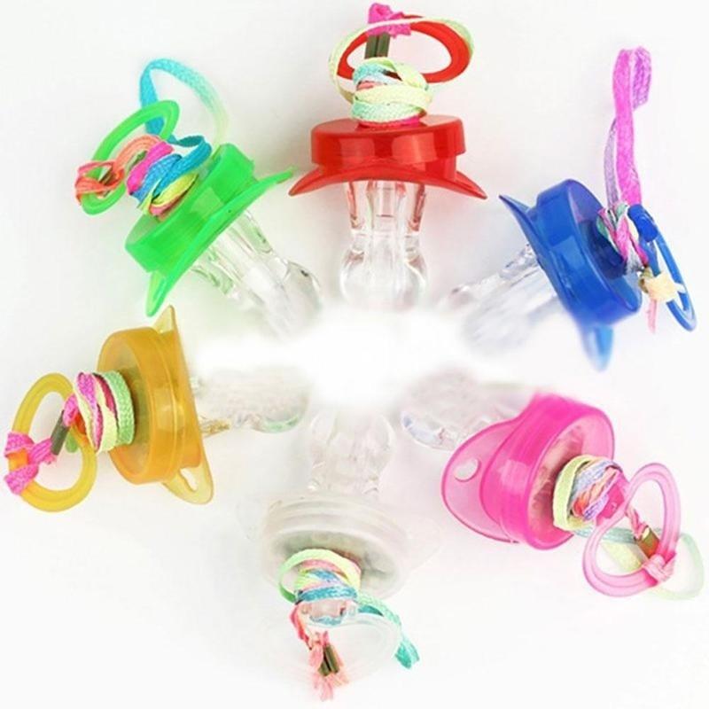 Light Up Pacifier LED Rave Party Glow Glowing Whistle Flashing Lanyard Blinking