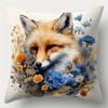 1Pc Floral Fox Throw Pillow Covers Set - Perfect Decor For Nature - Themed Homes, Ideal Small Gift For Animal Lovers