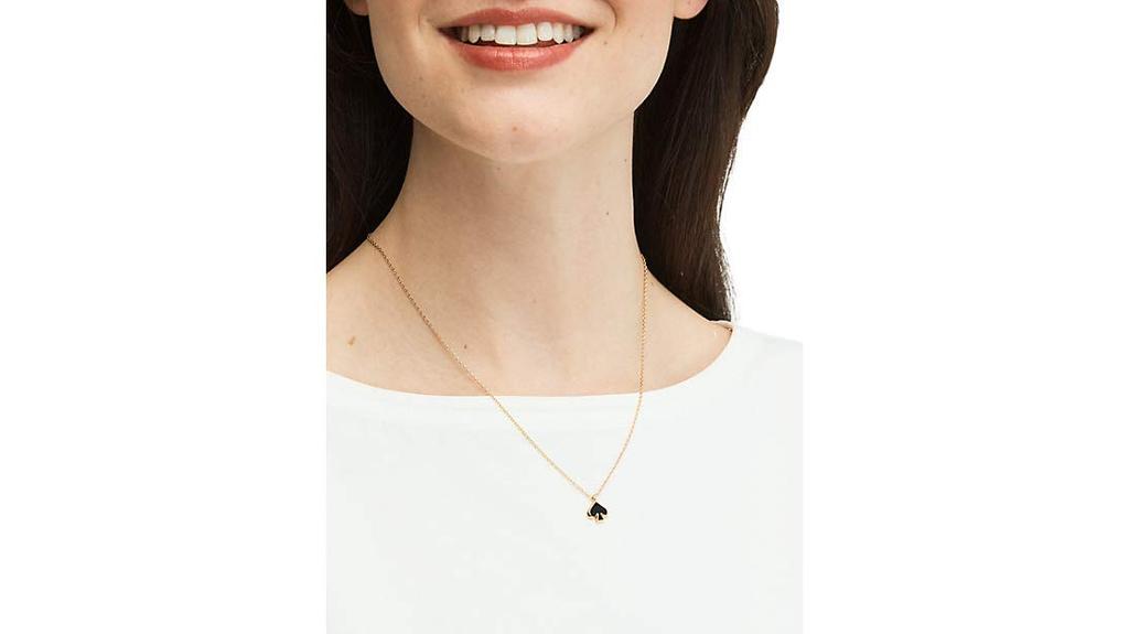 Kate Spade Everyday Spade Enamel Mini Pendant, Black, Size S, Brass, No Gemstones