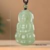 Natural Hetian Jade Guanyin & Buddha Couple Pendants – Clear Water Big Belly Bodhisattva Design.