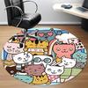1PC Cats Love Office Round Area Rug,  Mat Suitable ForOffice, Under Office Chairs Bedroom Living Room Home Decor, Room Deco
