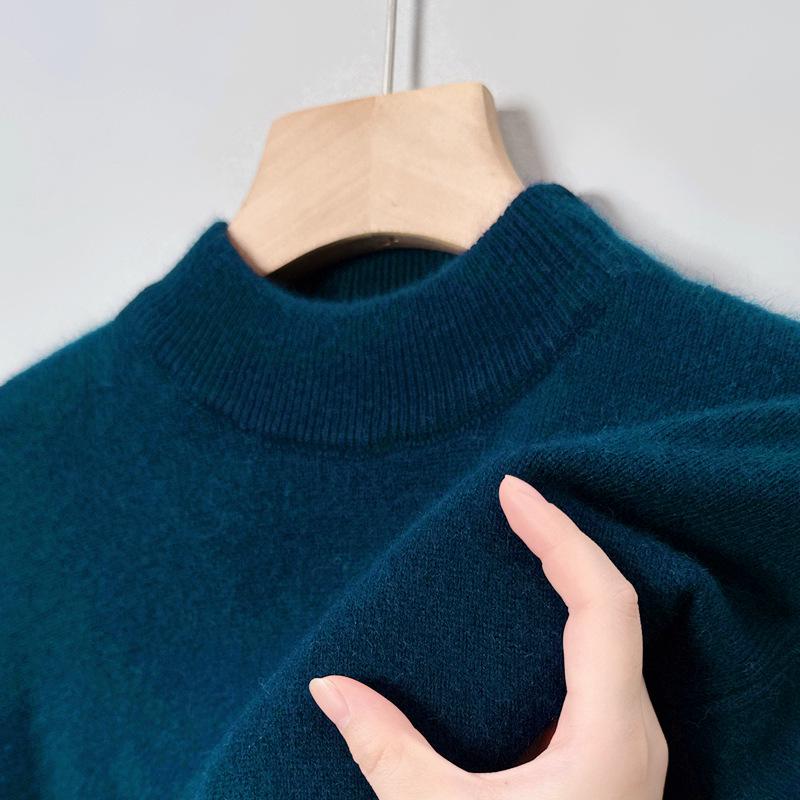 Men's Half-High Collar Thick Knit Sweater - Autumn/Winter Velvet Business Layer