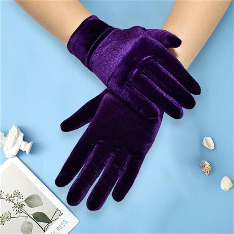 

Long Velvet Gloves for Wedding, Evening Party, Cosplay, Formal L фіолетовий