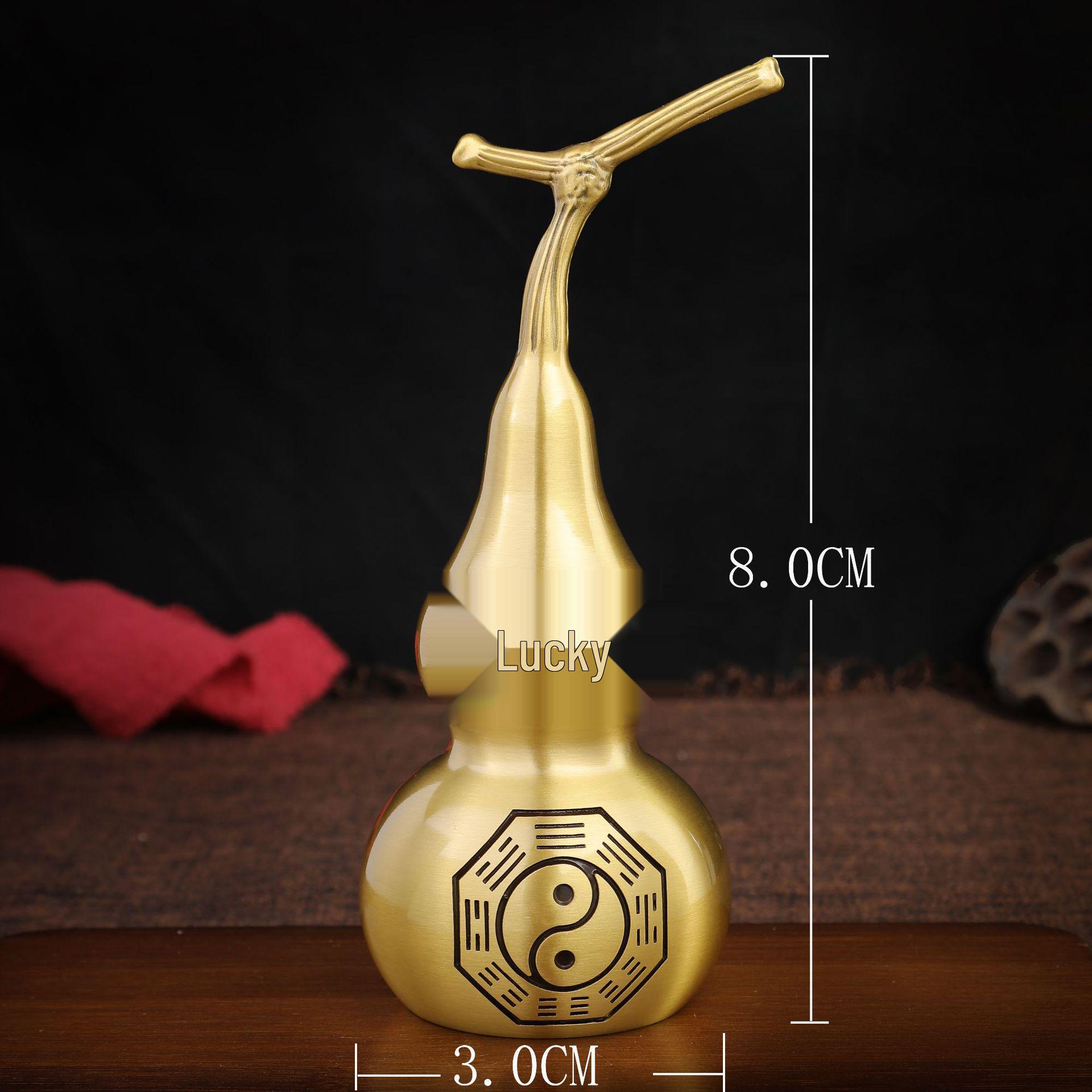 Openable Pure Brass Faucet Gourd Ornament for Feng Shui and Wealth Attraction.