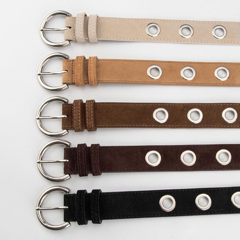 Punk Style Leather Belt Women'S Matte Jeans Decorative Belt Women