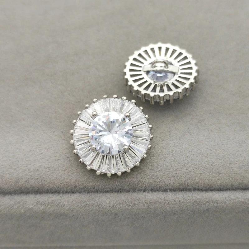 5pc Luxury Crystal Buttons for Clothing Cubic Zirconia Button for Coat Decorative CZ Sewing Buttons for Suits Cardigan