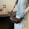 Retro Dumpling Shoulder Bag Pu Leather Women's Handbag Fashionable Croissant Crossbody Bag  Girls