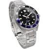 Casio Standard Analog Watch MDV-10D-1A2V Black Blue Bezel Metal Band Unisex