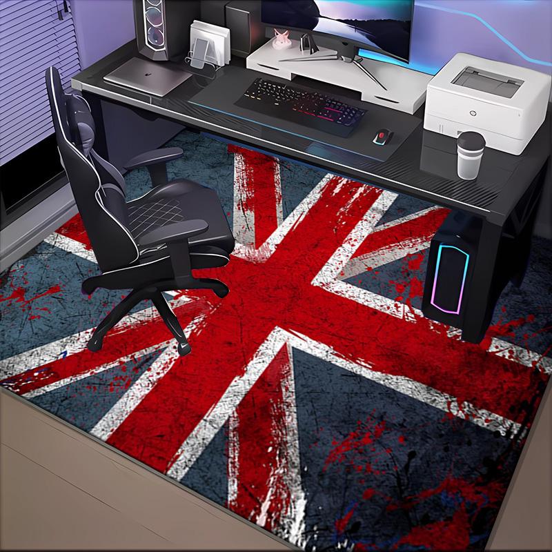 British Flag Artwork Rug Office Floor Mat - Machine Washable for Bedroom, bedroom, livingroom, Room Decor Fan Gifts Christmas