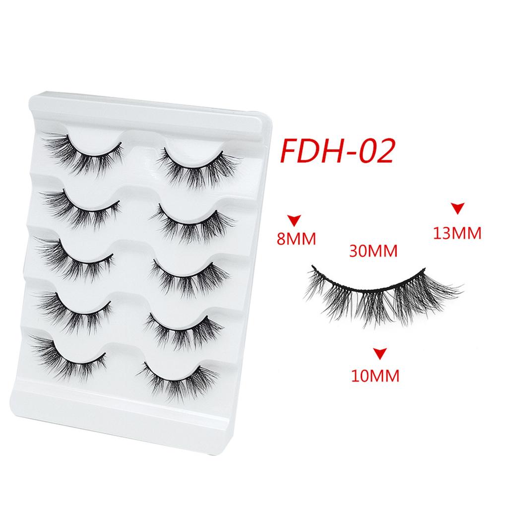 Fox-Eye False Eyelashes Wispy Cat-Eye Faux Mink Lashes 5 Pairs Natural 8D Fluffy Volume Fake-Eyelashes Multipacks Gifts