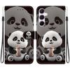 Handmade PU Leather Flip Case for Samsung Galaxy A55 (A556V/A556B/A556E)- Anti-Slip Shockproof Cover with Wrist Strap & Heart/Rose Cat Designs