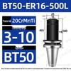 BT50-ER Collet Chuck Holder: Carburized & Blackened with ER Spring for CNC Machining