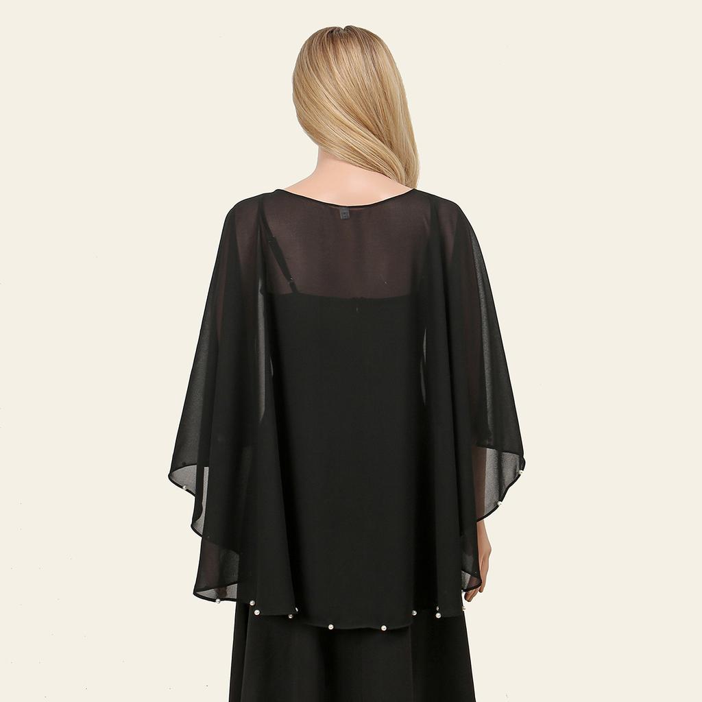 New Chiffon Scarf Shawls With Pearls Solid Color Beach Sarong Sunscreen Shawl Thin Soft Party Shawl For Women