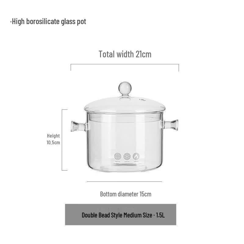 Qiwei Transparent Borosilicate Glass Multi-Purpose Pot