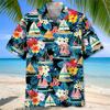 Pánská letní košile s 3D potiskem plachetnice, ležérní vintage streetwear top s krátkým rukávem
