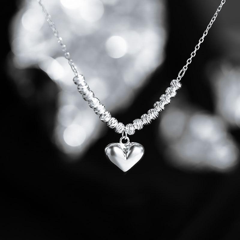 Light Luxury Exquisite Transfer Beads Love Pendant Necklace Women's Collarbone Chain Beads Niche Trend Ins Accessories