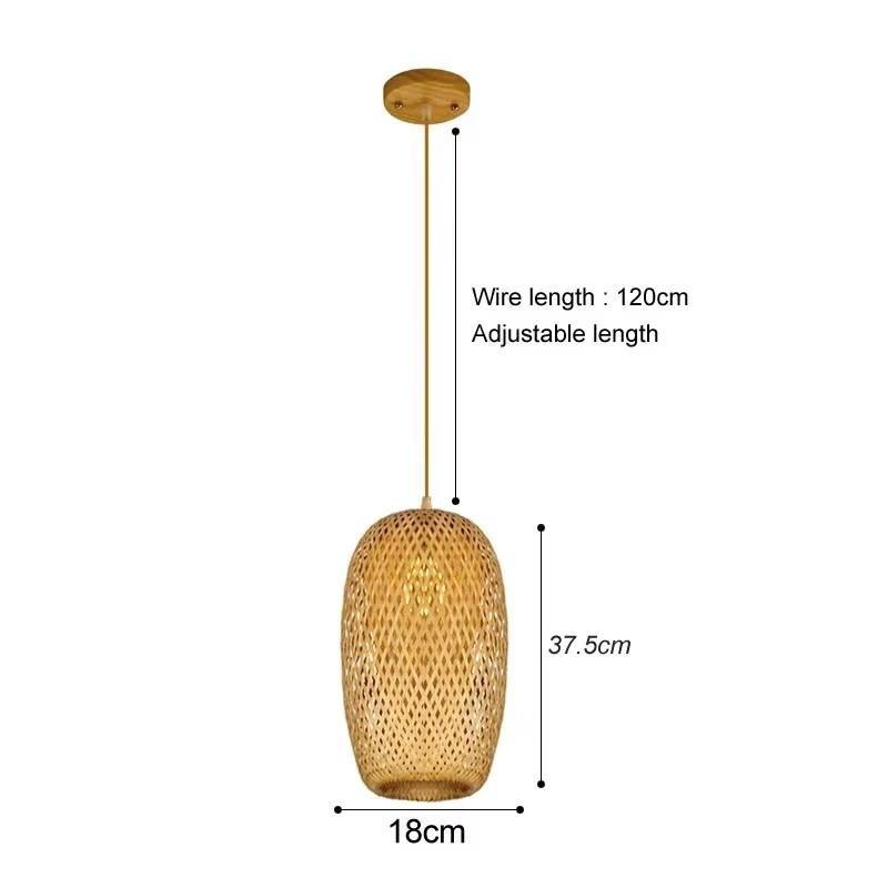 Newest Bamboo Pendant Lamp Ceiling Lights Rattan Wicker Lustre Hand Knit Braiding Suspended Home Dining Braided Indoor Decor Hot