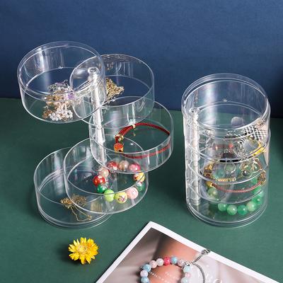 Transparent Storage Box Dust Proof And Waterproof Large Capacity Rotatable Jewelry Hairpin Jewelry Cosmetics Storage Box
