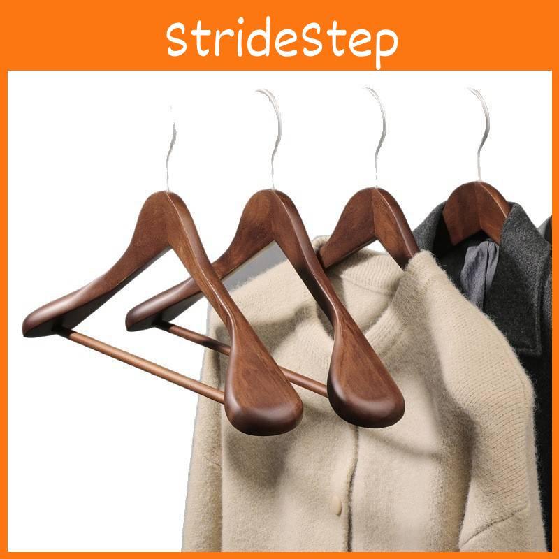 Wooden Clothes Hangers Set With Thickened Nonslip Design For Hotel And Closet Storage
