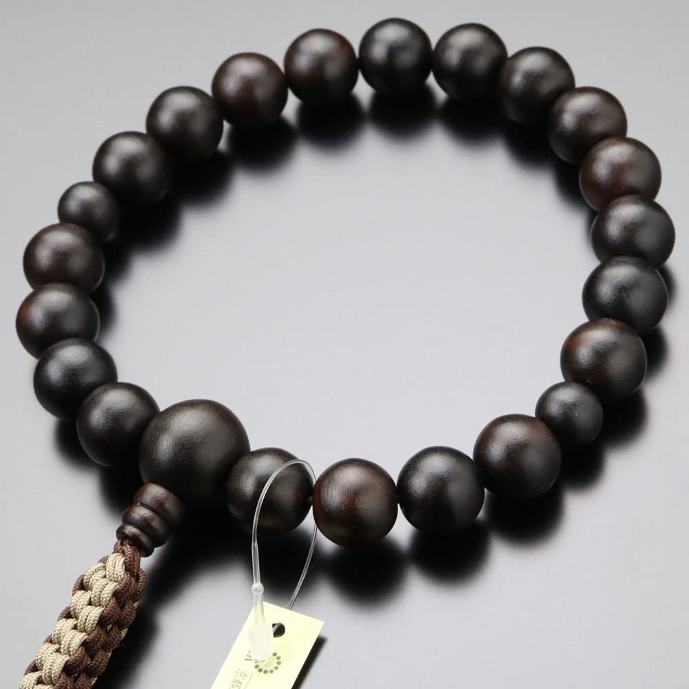 Special Jodo Shinshu Buddhist Prayer Beads for 20 Matte Striped Ebony with Cord Tassel Buddhist Prayer Kyoto Prayer Natural Memorial My Prayer Prayer