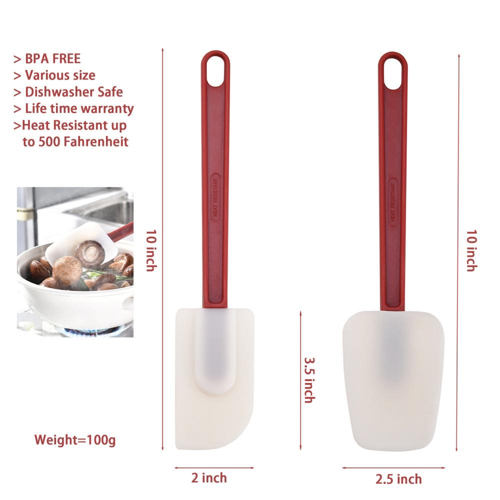 2 Pieces Food Grade Silicone Scraper Home Party DIY Cake Cream Scraper Extended Handle Baking Scraper Kitchen Baking Kit Tools