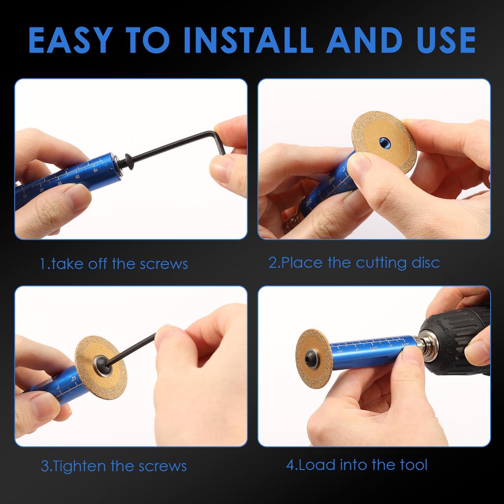 Impact Connect Pipe Cutter with Diamond Grit Cutting Wheel 2-1/2" Cutting Depth 1/4" Hex Shank 1.34" Diameter Plumbing Tool