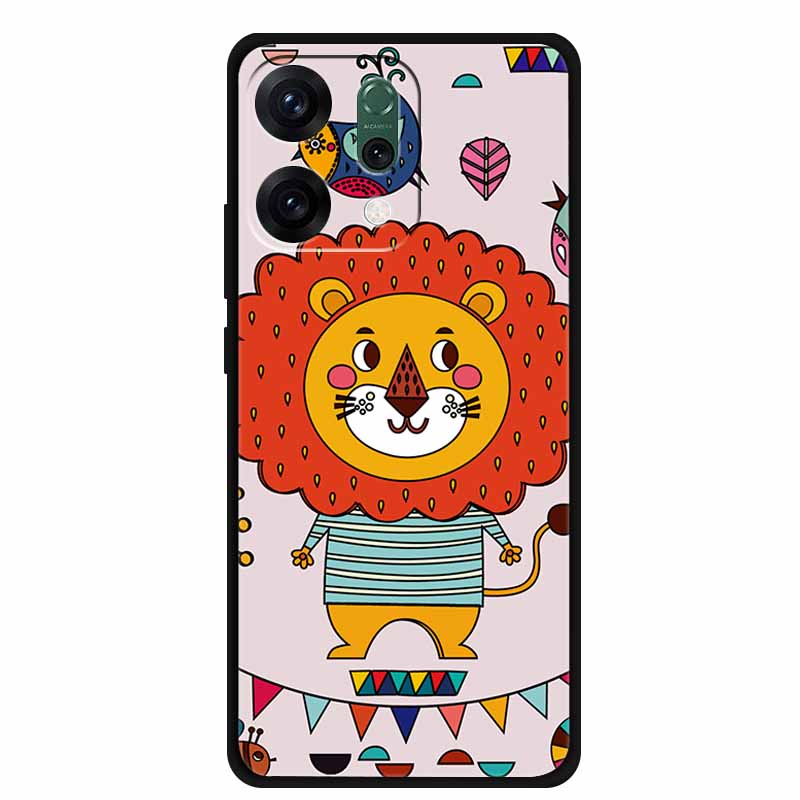 For Oppo Reno 14 5G 3D CaseRelief Flowers Emboss Phone Cover For Oppo Reno 14 Black Silicone Shockproof Soft Fundas Protector