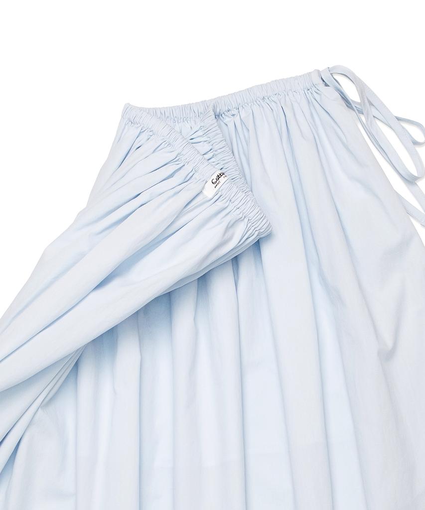 Cotton Bell String Banding Skirt - Sky Blue