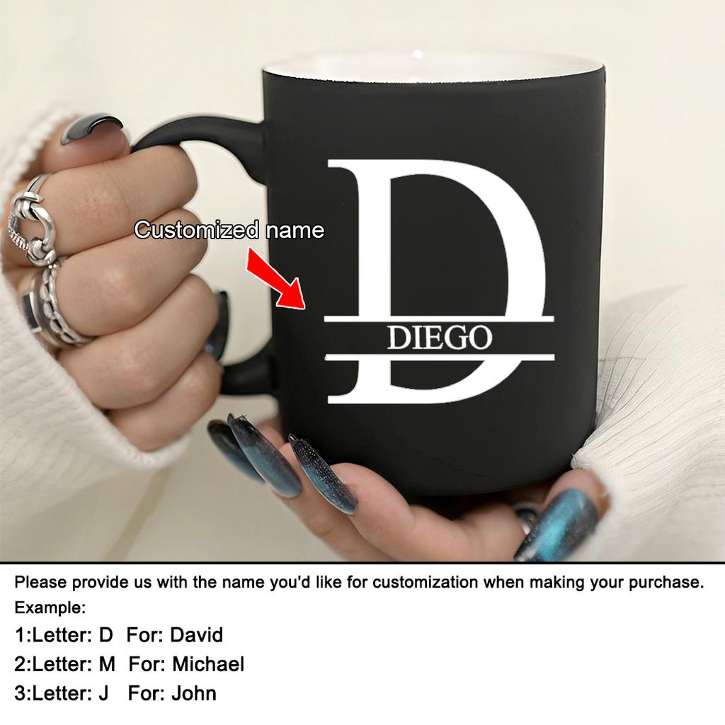 11oz Personalizowany Kubek do Mleka z Czarnym Napisem Dla Kawiarni, Ceramiczny Kubek do Kawy, Kubek do Picia, Filiżanka do Herbaty, Prezenty Świąteczne