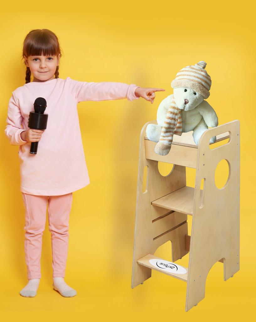 Kitchen Helper For Children 2 In 1 Wooden Table And Chair