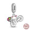 925 Silver Chameleon Charms Bead Colorful Sketchpad Dangle Zirconium Clip for Bracelet Necklace DIY Jewelry