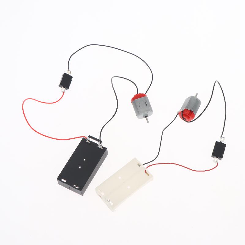 Mini Diy Electronic Motor Circuit Models Kit Black White 130 Motor Kit With 2Xaa Battery Storage Case And Switch 16500 Rpm
