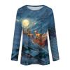 Long Sleeve Shirts For Women Cute Print Graphic Tees Blouses Casual Plus Size Basic Tops Pullover