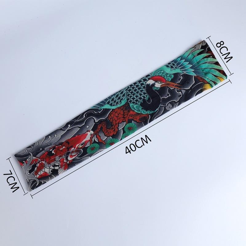 1 Pair Tattoo Arm Sleeves Men Driving Crane Motorcycle Cooling Ultra-Thin UV Protection Breathable Fishing Cycling Arm Sleeves