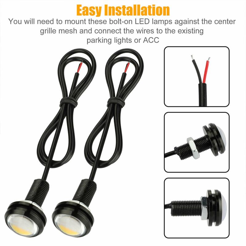 4 Pcs Led Front Grille Marker Lights 300lm 3w Amber Color Lamp Compatible For Chevrolet Colorado