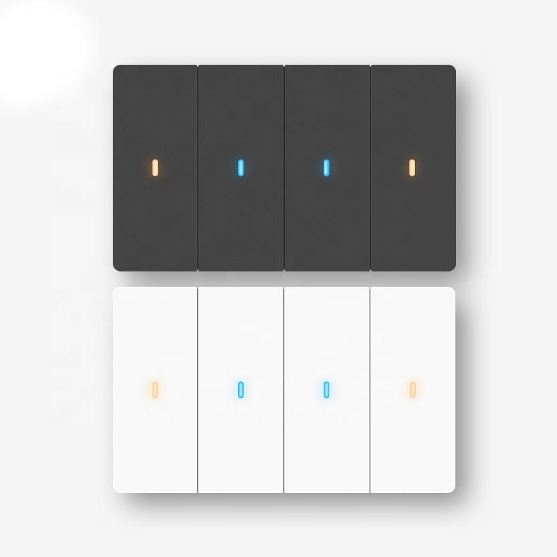 Factory Tuya Intelligent Wall Switch US Standard WiFi 1-4 Gang PC Push Button Lighting Switch APP Timed Control