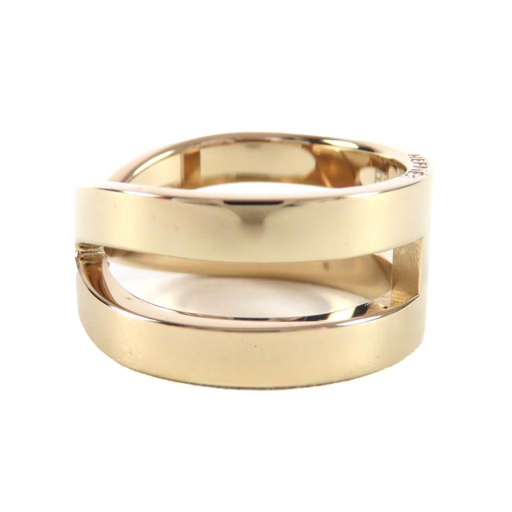 Ausgezeichneter HERMES Schalring Ryuban BIJOUTERIE FANTAISIE H-Motiv gold Damen Gebraucht