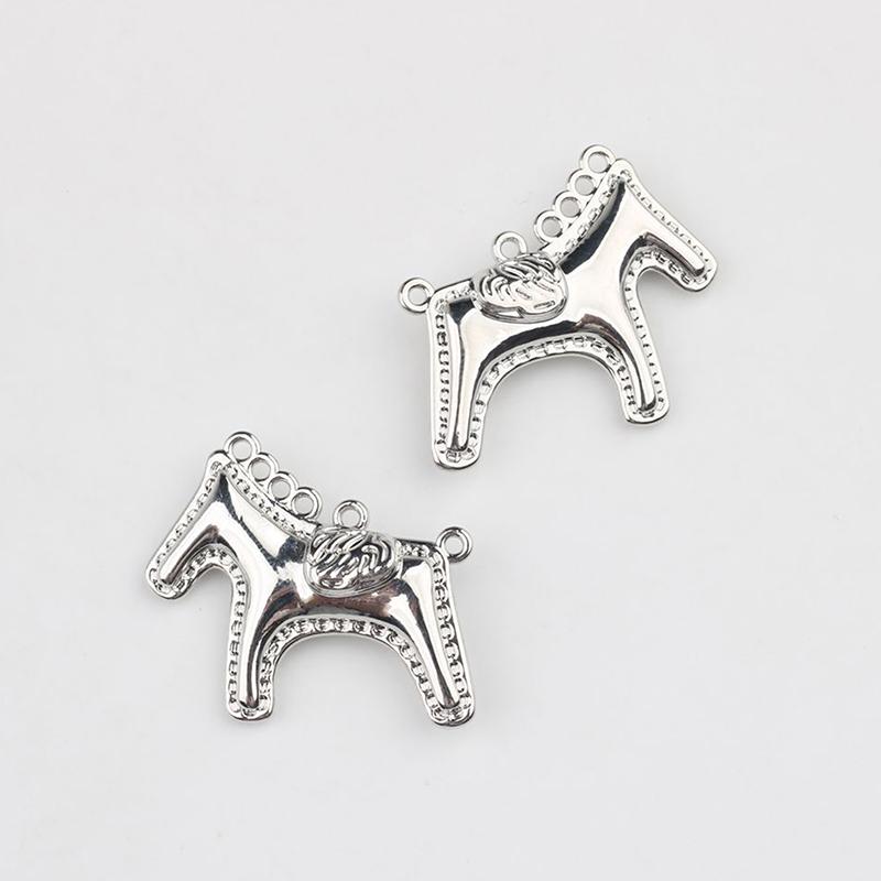 

2Pcs Zinc Alloy Painted Rocking Horse Pendant Charms Diy Necklace Bracelet Earrings Accessories