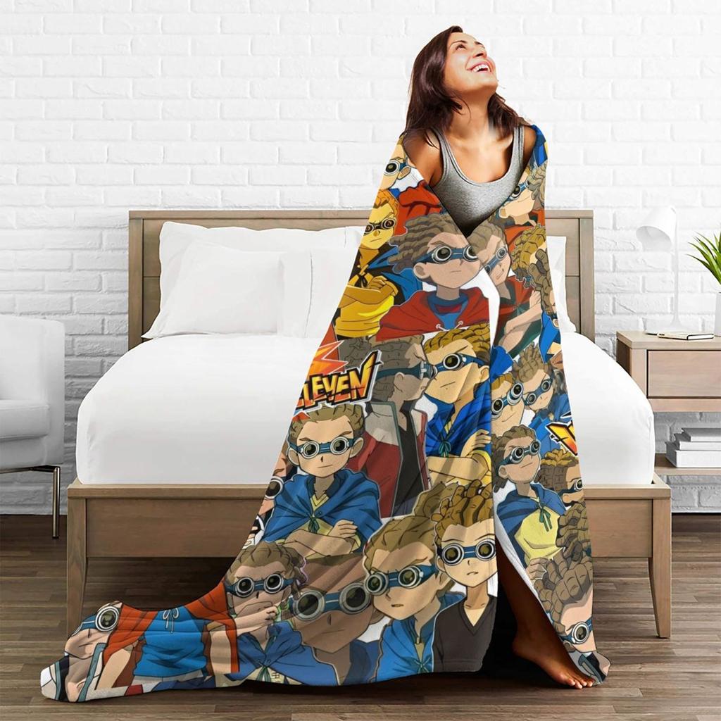 Inazuma Eleven Blankets Manga Travel Flannel Throw Blanket For Couch Chair Sofa Bed Super Soft Custom Quality Bedspread Gift