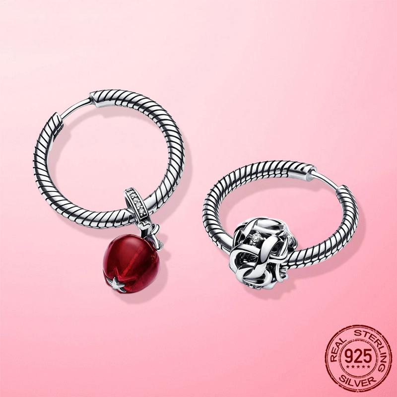 925 Sølv Øredobber Bøyle Øredobber For Kvinner Øredobber For Kvinner Fit Charm Anheng Fine smykker 