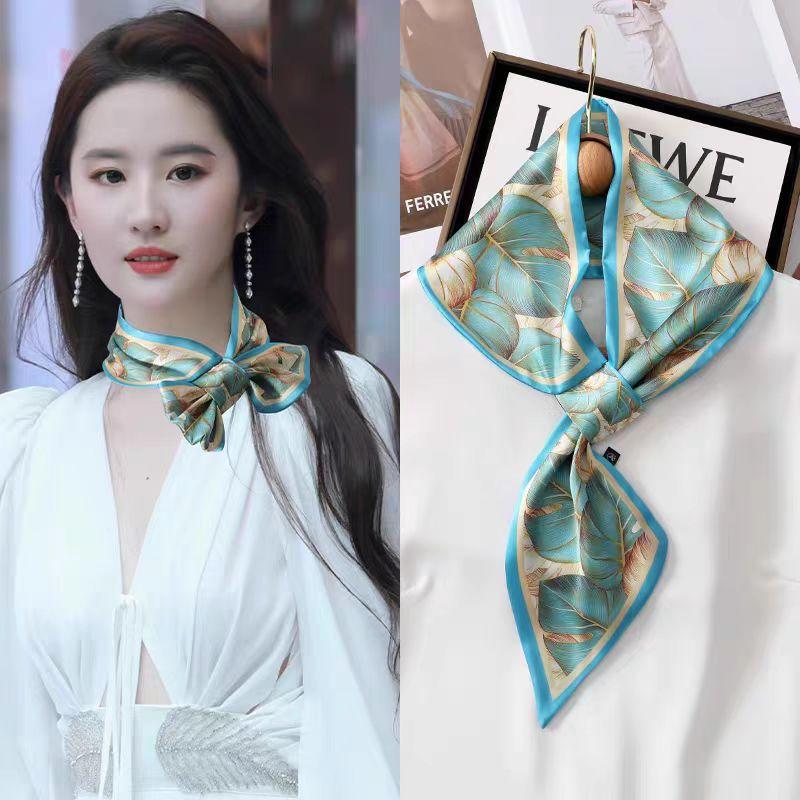 Small silk scarf women's new spring and autumn thin temperament thin lazy free tie popular neck neck protection scarf scarf